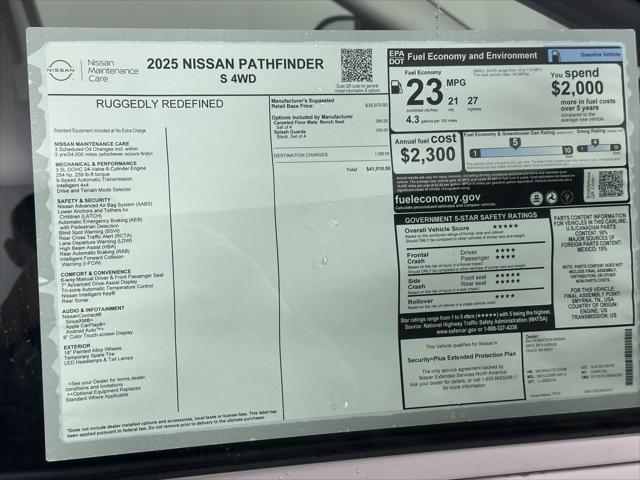 new 2025 Nissan Pathfinder car, priced at $38,999