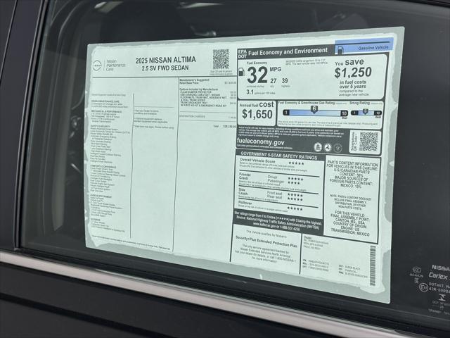 new 2025 Nissan Altima car, priced at $27,999