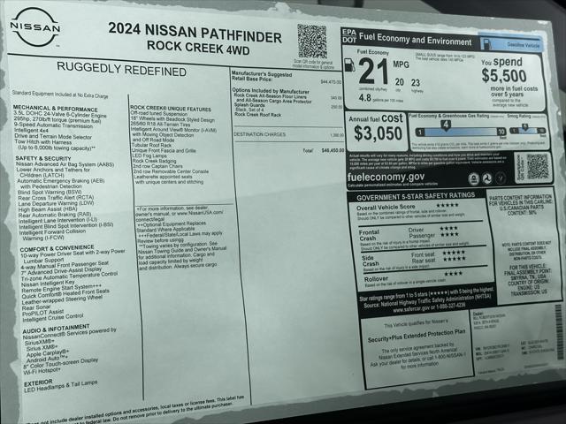 new 2024 Nissan Pathfinder car, priced at $44,699