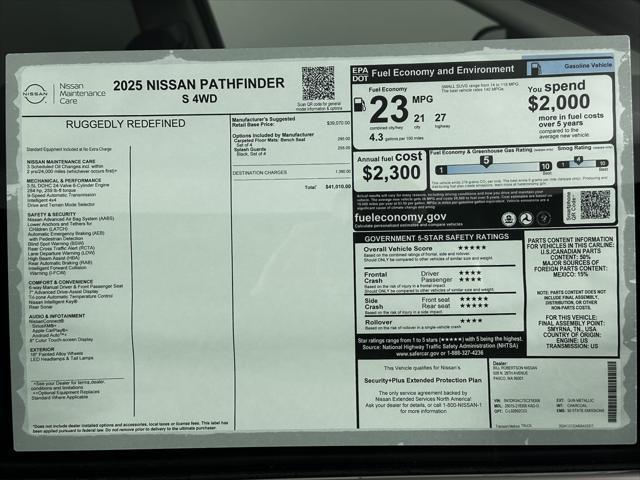 new 2025 Nissan Pathfinder car, priced at $39,999