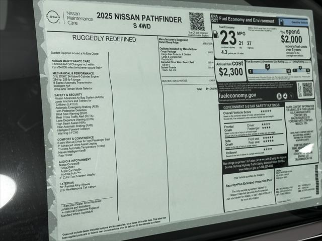 new 2025 Nissan Pathfinder car, priced at $40,299