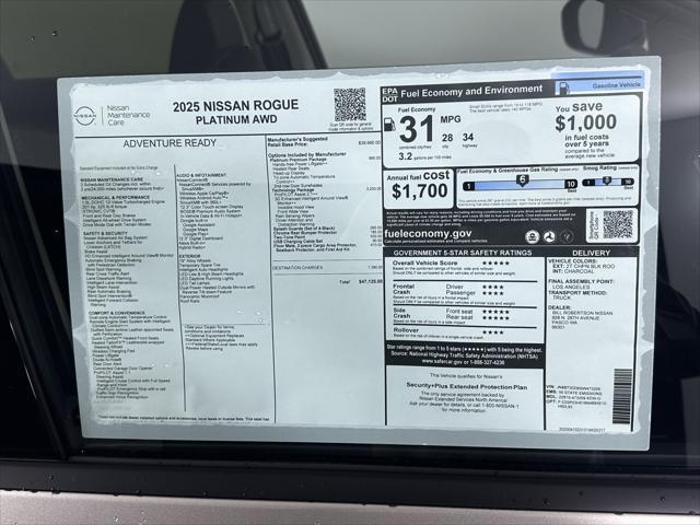 new 2025 Nissan Rogue car, priced at $45,625