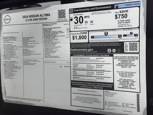 new 2024 Nissan Altima car, priced at $33,999