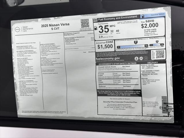 new 2025 Nissan Versa car, priced at $20,695