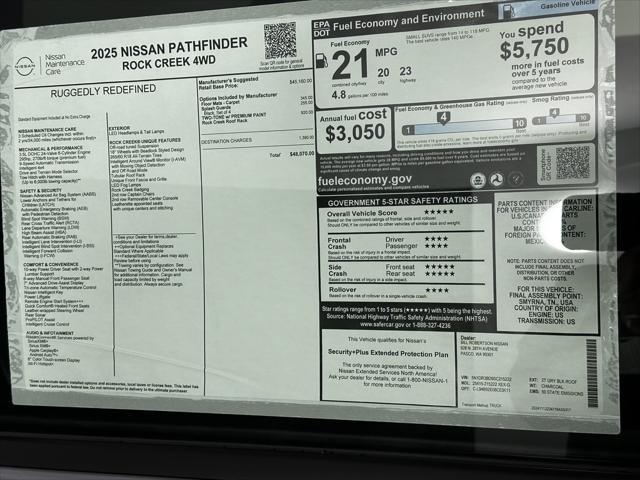 new 2025 Nissan Pathfinder car, priced at $46,499