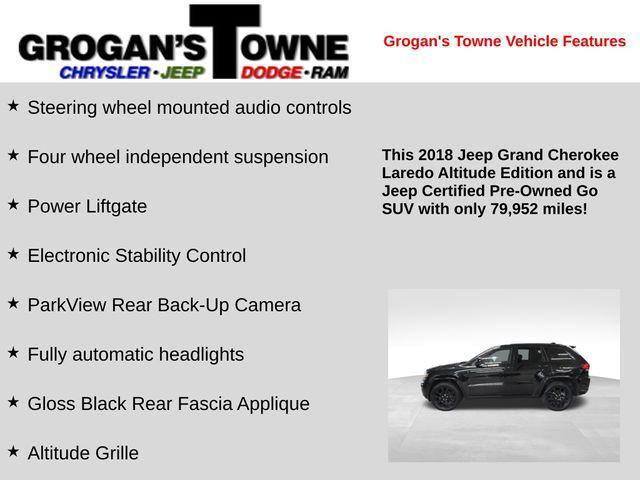 used 2018 Jeep Grand Cherokee car, priced at $17,461