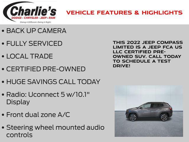 used 2022 Jeep Compass car, priced at $21,552