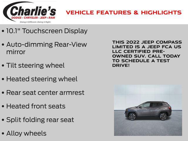 used 2022 Jeep Compass car, priced at $21,552
