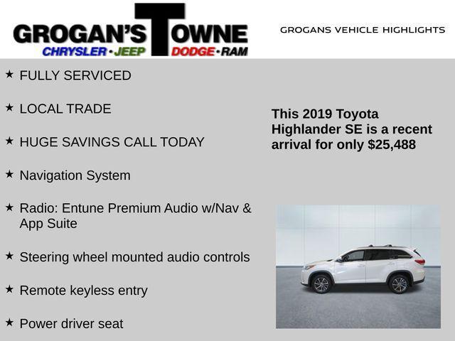 used 2019 Toyota Highlander car, priced at $25,488