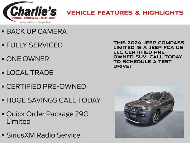 used 2024 Jeep Compass car, priced at $25,799