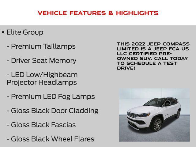used 2022 Jeep Compass car, priced at $21,954
