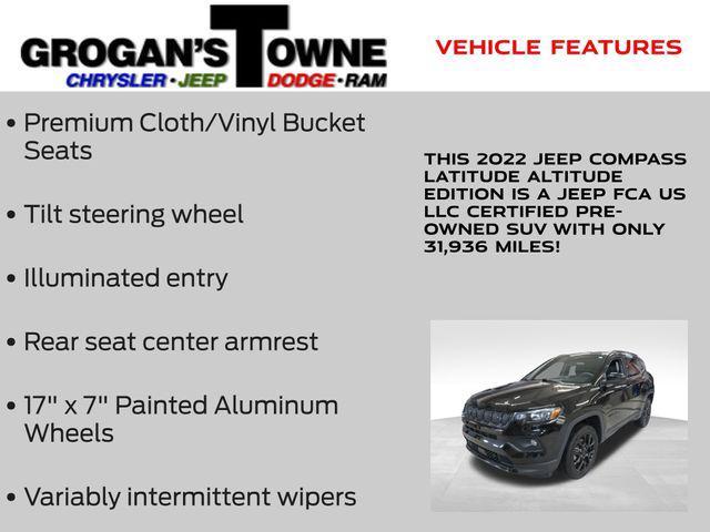 used 2022 Jeep Compass car, priced at $22,471