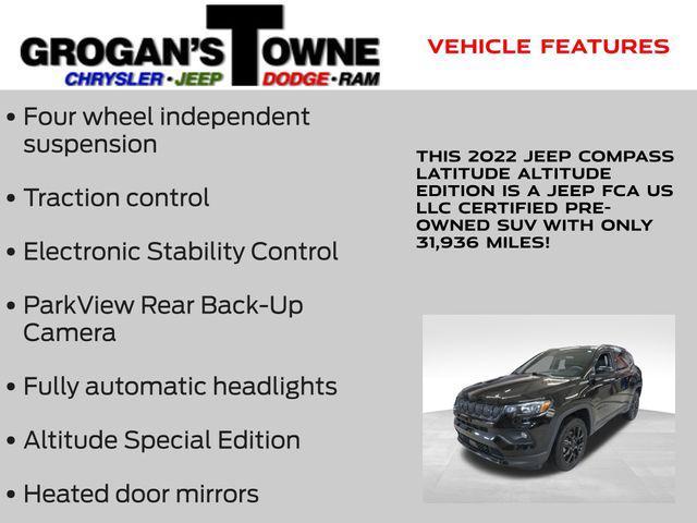 used 2022 Jeep Compass car, priced at $22,471