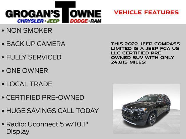 used 2022 Jeep Compass car, priced at $21,971