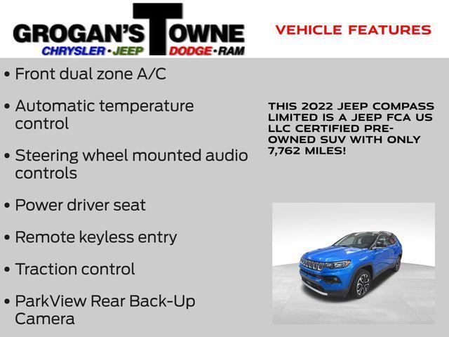 used 2022 Jeep Compass car, priced at $23,864