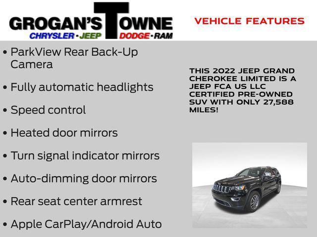 used 2022 Jeep Grand Cherokee car, priced at $28,556
