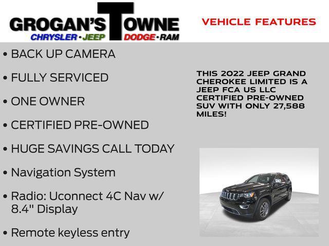 used 2022 Jeep Grand Cherokee car, priced at $28,556