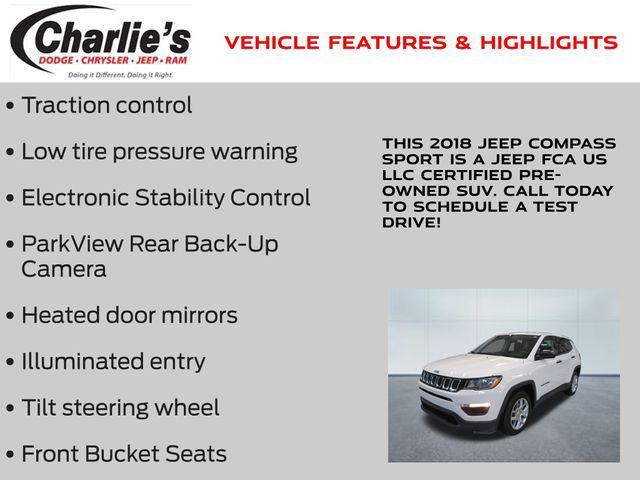 used 2018 Jeep Compass car, priced at $16,954