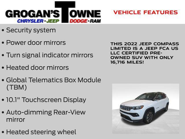 used 2022 Jeep Compass car, priced at $22,953