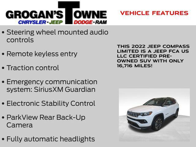 used 2022 Jeep Compass car, priced at $22,953
