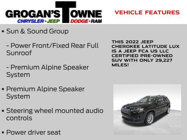 used 2022 Jeep Cherokee car, priced at $22,843