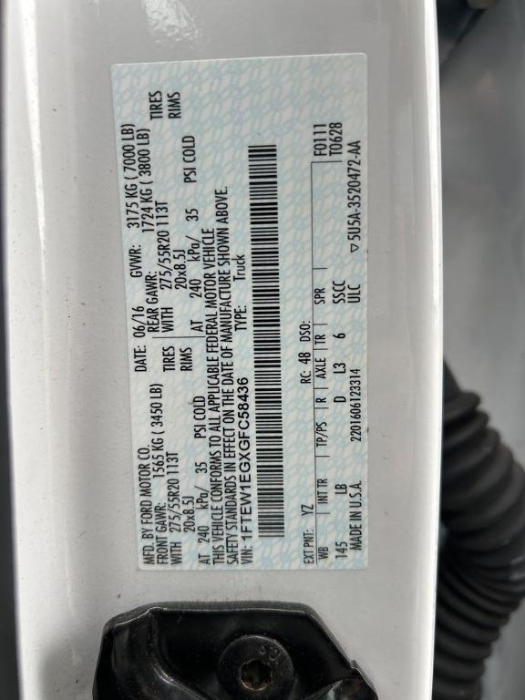 used 2016 Ford F-150 car, priced at $25,500