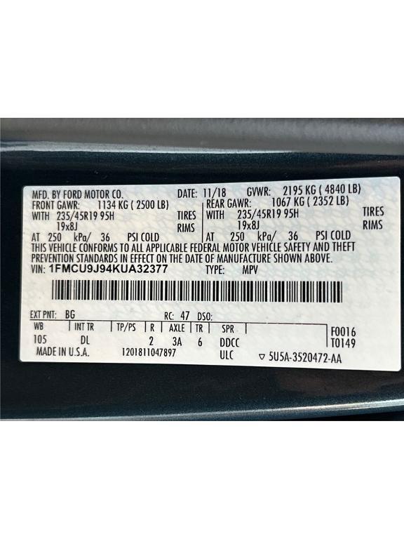 used 2019 Ford Escape car, priced at $14,999