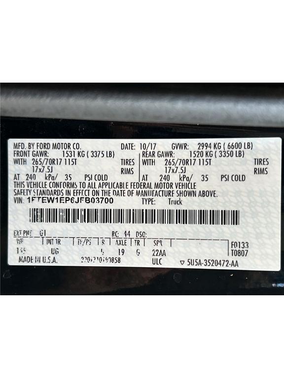 used 2018 Ford F-150 car, priced at $17,000