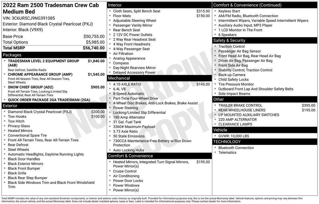 used 2022 Ram 2500 car, priced at $42,000