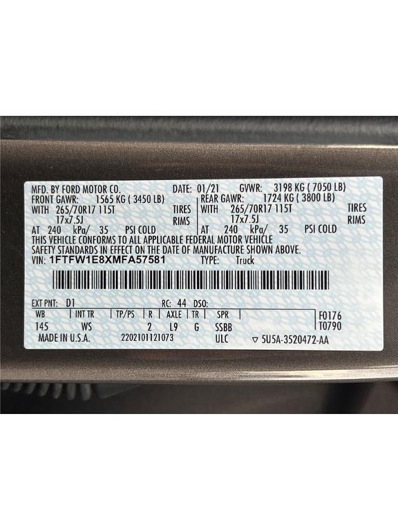 used 2021 Ford F-150 car, priced at $32,725