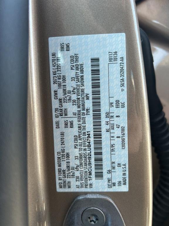 used 2020 Ford Escape car, priced at $20,674