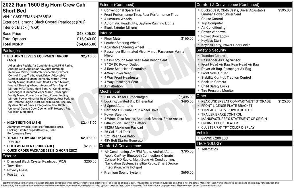 used 2022 Ram 1500 car, priced at $37,805