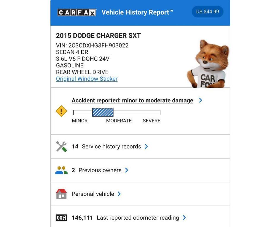 used 2015 Dodge Charger car, priced at $11,995