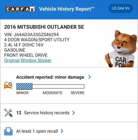 used 2016 Mitsubishi Outlander car, priced at $8,995