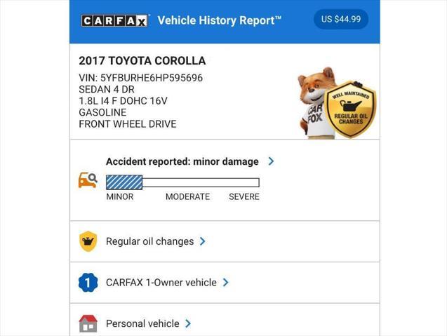 used 2017 Toyota Corolla car, priced at $8,995