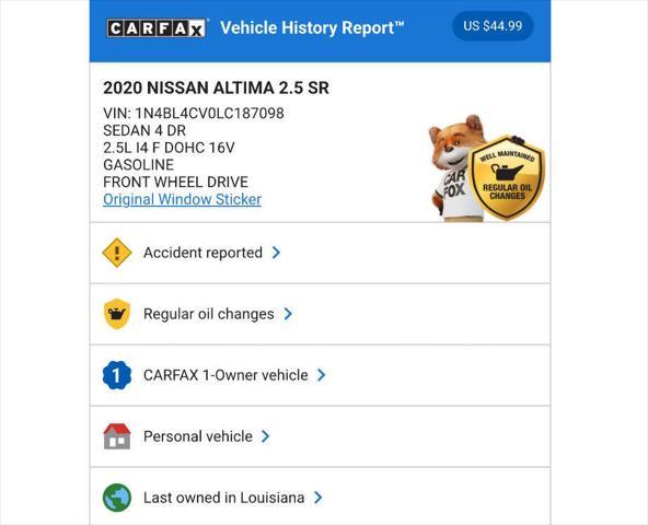 used 2020 Nissan Altima car, priced at $11,995