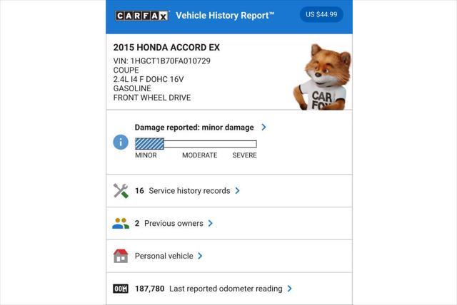 used 2015 Honda Accord car, priced at $8,995