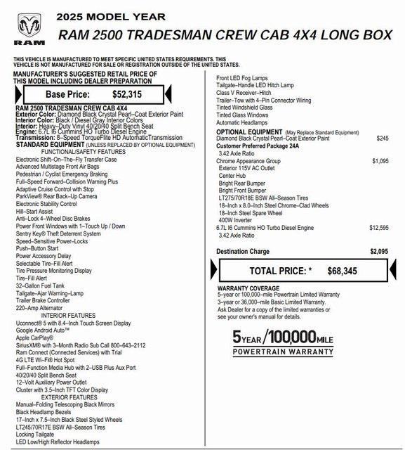 used 2025 Ram 2500 car, priced at $57,988