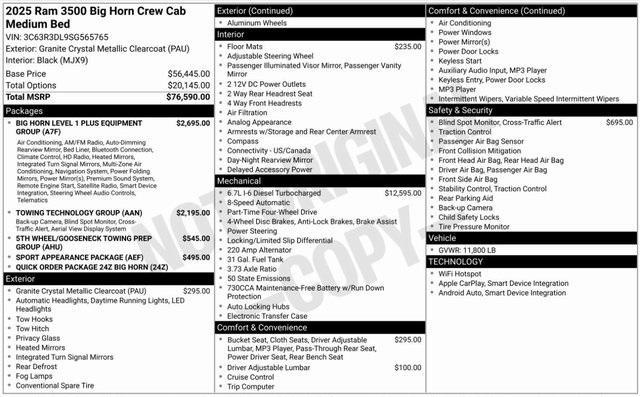 used 2025 Ram 3500 car, priced at $64,998