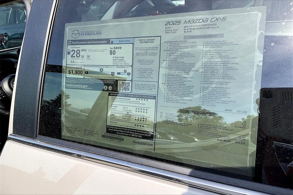 new 2025 Mazda CX-5 car, priced at $31,891