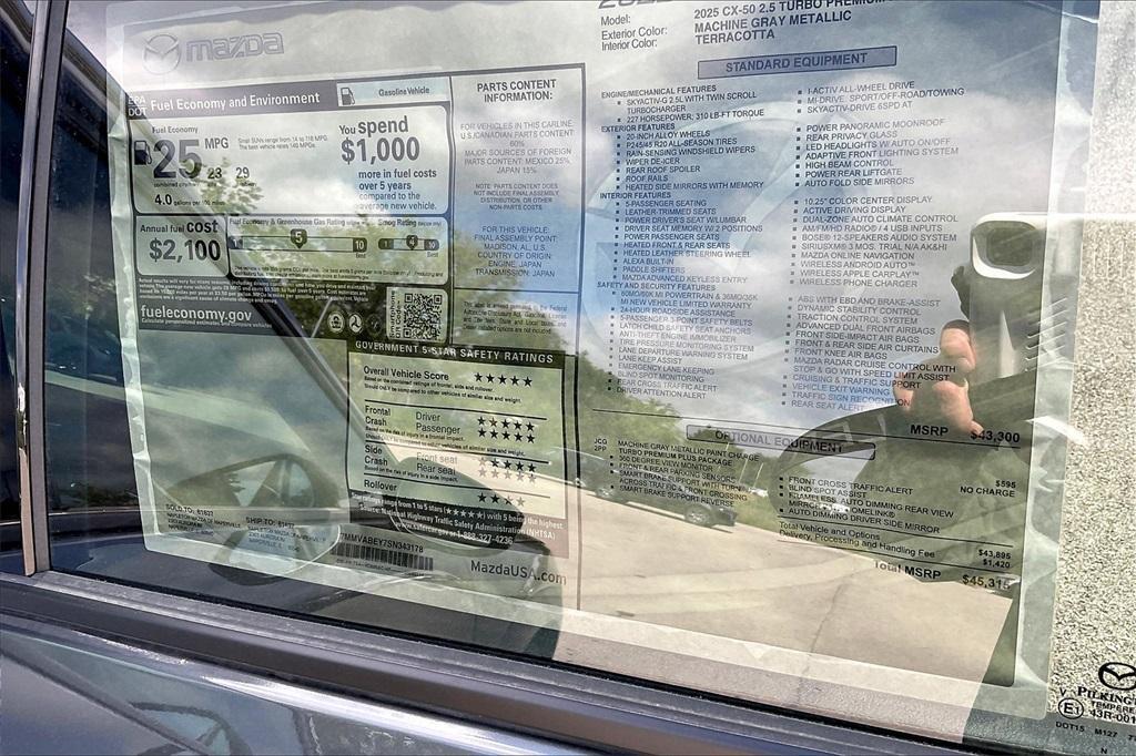 new 2025 Mazda CX-50 car, priced at $44,315