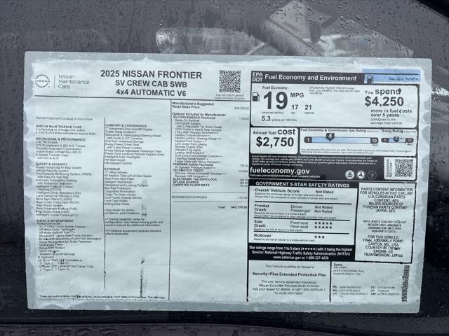 new 2025 Nissan Frontier car, priced at $42,929