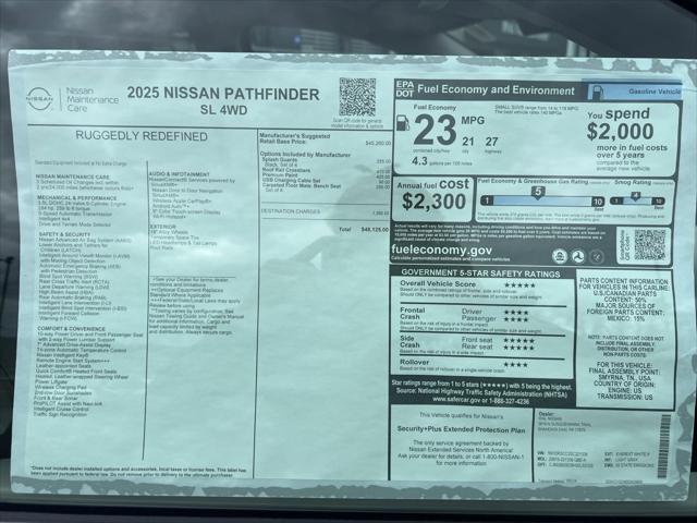 new 2025 Nissan Pathfinder car, priced at $45,758