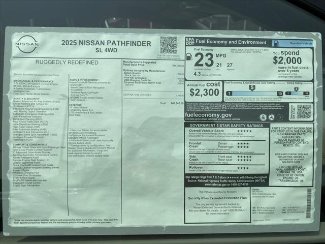 new 2025 Nissan Pathfinder car, priced at $43,807