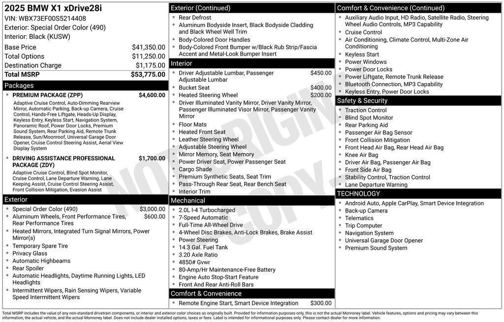 used 2025 BMW X1 car, priced at $50,353