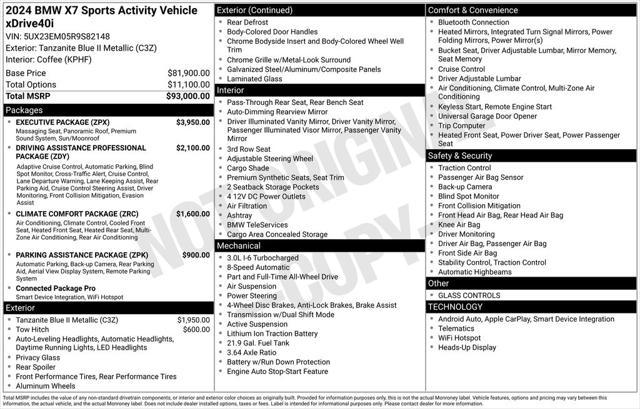 used 2024 BMW X7 car, priced at $76,995