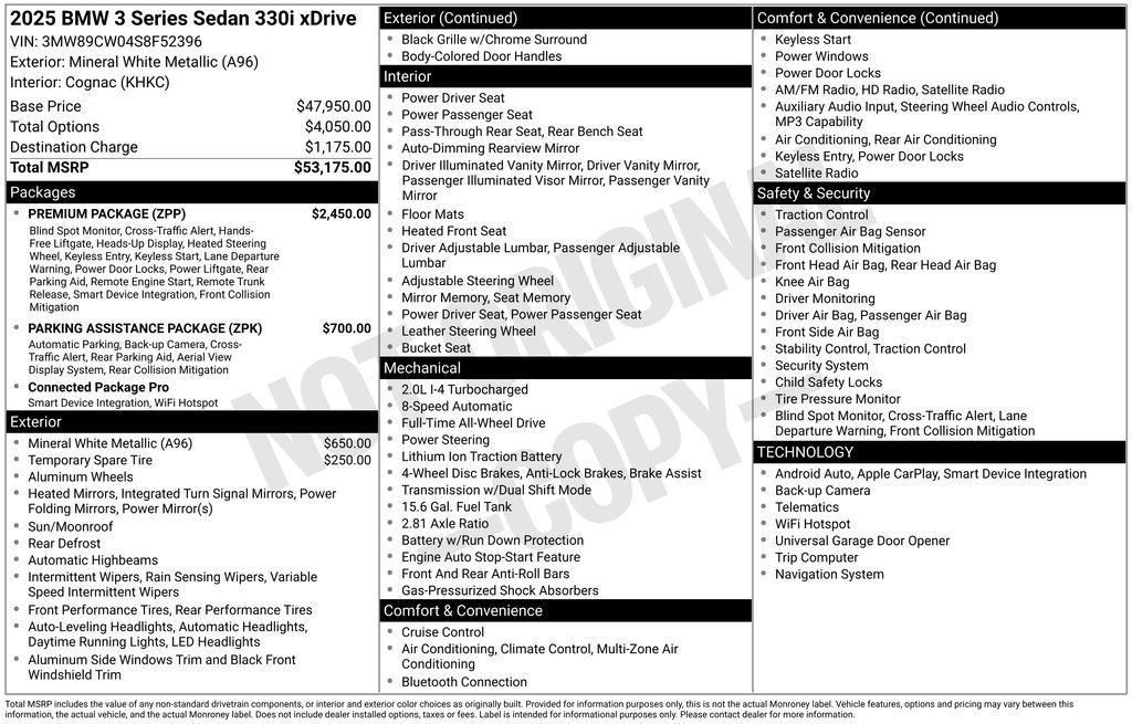 used 2025 BMW 330 car, priced at $46,649