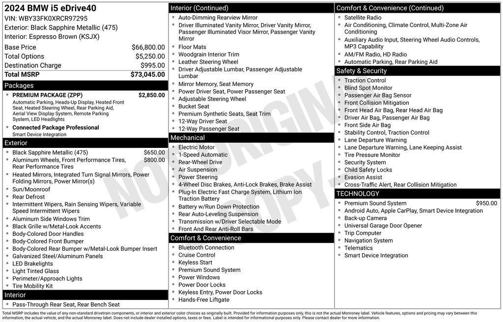 used 2024 BMW i5 car, priced at $60,083