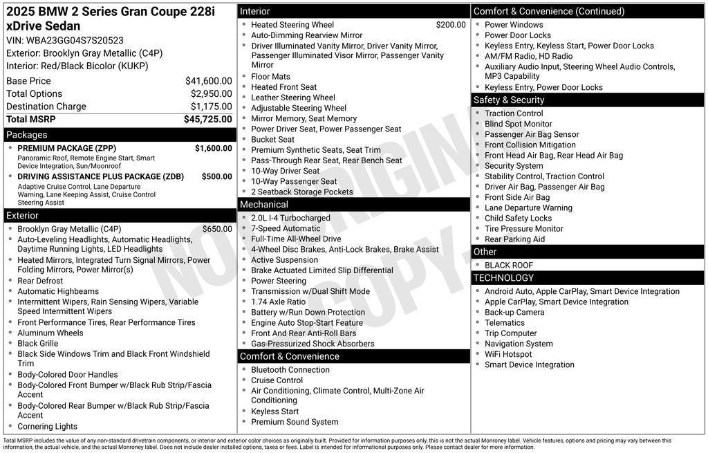 used 2025 BMW 228 Gran Coupe car, priced at $45,699