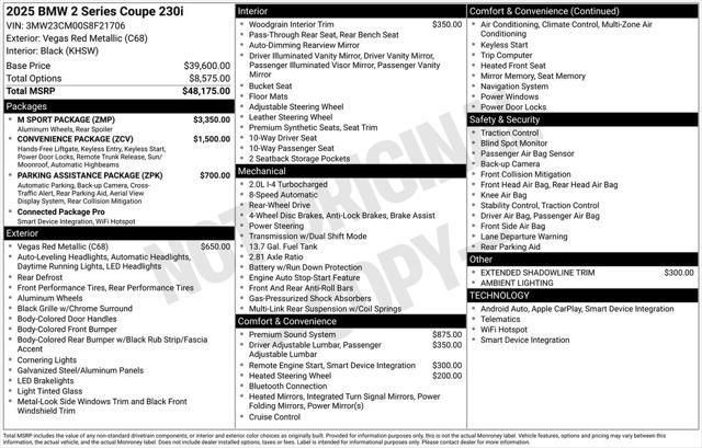 used 2025 BMW 230 car, priced at $46,577